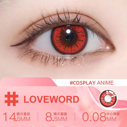 JeweLens Cosplay Lentes de contato coloridas Halloween Anime Softlens Red Vampire Pupil 
