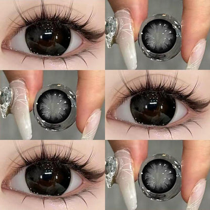 1Pair Black Bigeye Girl Colored Contact Lenses