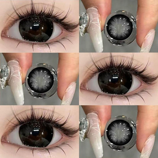 1Pair Black Bigeye Girl Colored Contact Lenses