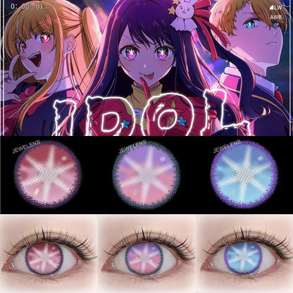 1pair Hoshino Ai OSHI NO KO Cosplay Anime Color Contact Lenses Halloween Scary lens Softlens 14.5mm