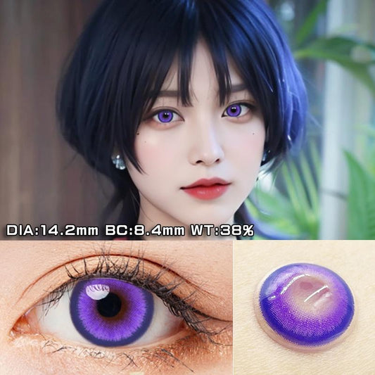 JeweLens 2 peças/1 par Lentes de contato coloridas fortes roxas de anime cosplay