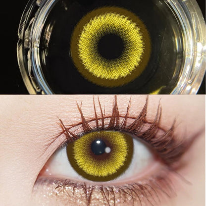 JeweLens Cosplay Lentes de contato coloridas Anime Softlens Pupila amarela 12 meses 1 par