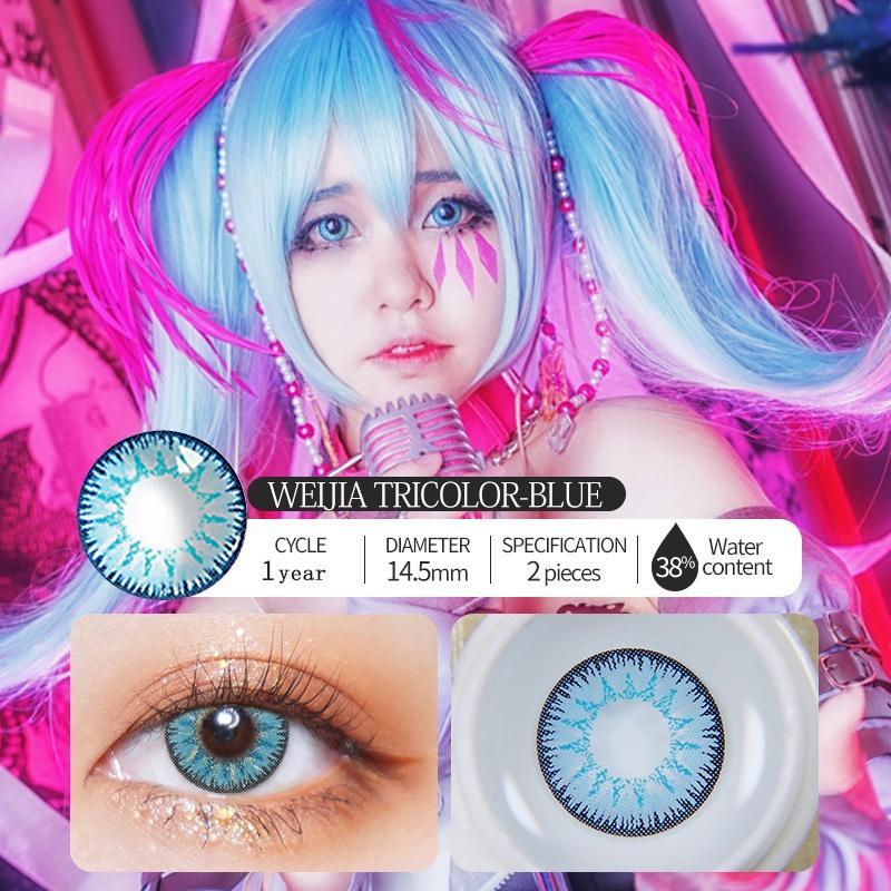 Graded 2pcs/1pair Cosplay Colored Contact Lenses Eyemakeup Coloured Anime Pupil