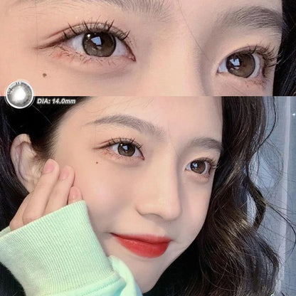 1pair Natural Black Colored Contact Lenses 14mm Softlens