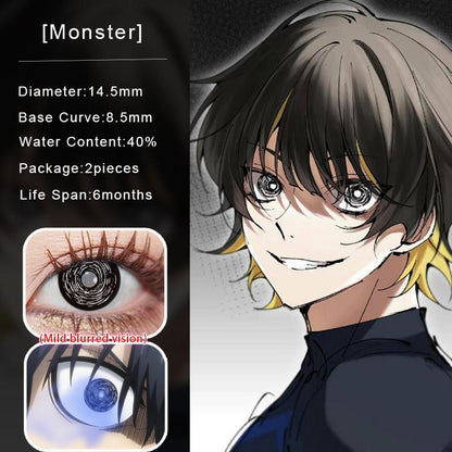1pair Cosplay BLUE LOCK Color Contact Lenses Halloween Scary Lens Softlens 14.5mm
