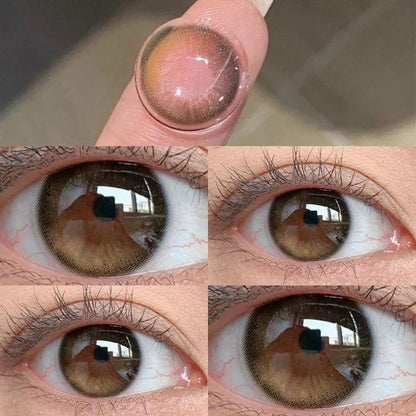 Graded 2pcs/1pair Amber Colored Contact Lenses Coloured Cosmetic Softlens