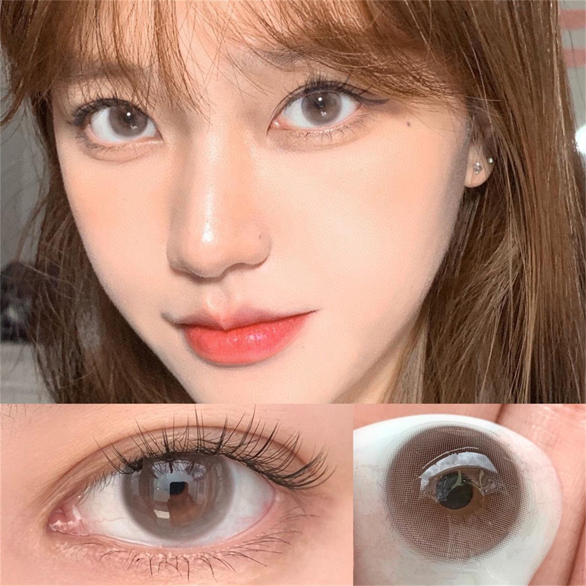 1pair Super Natural Gray Colored Contact Lenses 14.2mm Softlens