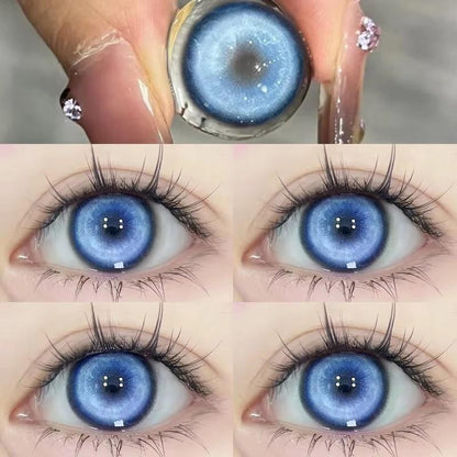 1pair Cosplay Blue Green Red Gray Pink Yellow Cateye Color Contact Lenses Halloween Scary lens Softlens 14.5mm