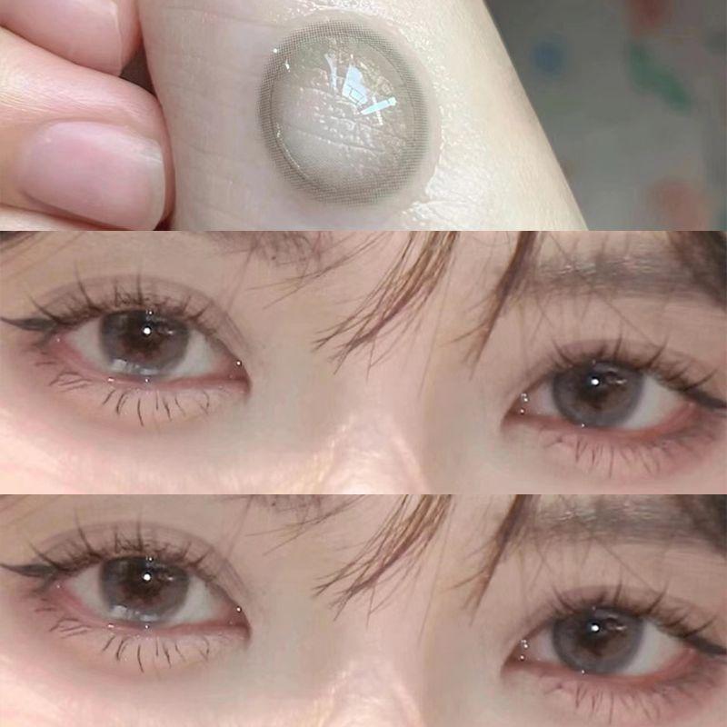 1pair Super Natural Gray Colored Contact Lenses 14.2mm Softlens
