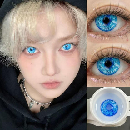 JeweLens 1pair Satoru Gojo Cosplay Blue Color Contact Lenses Jujutsu Kaisen Anime Softlens 14.5mm