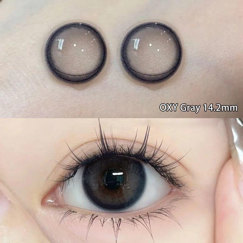 2pcs/1pair Graded Bluegray Navy Natural Colored Contact Lenses 14.4mm