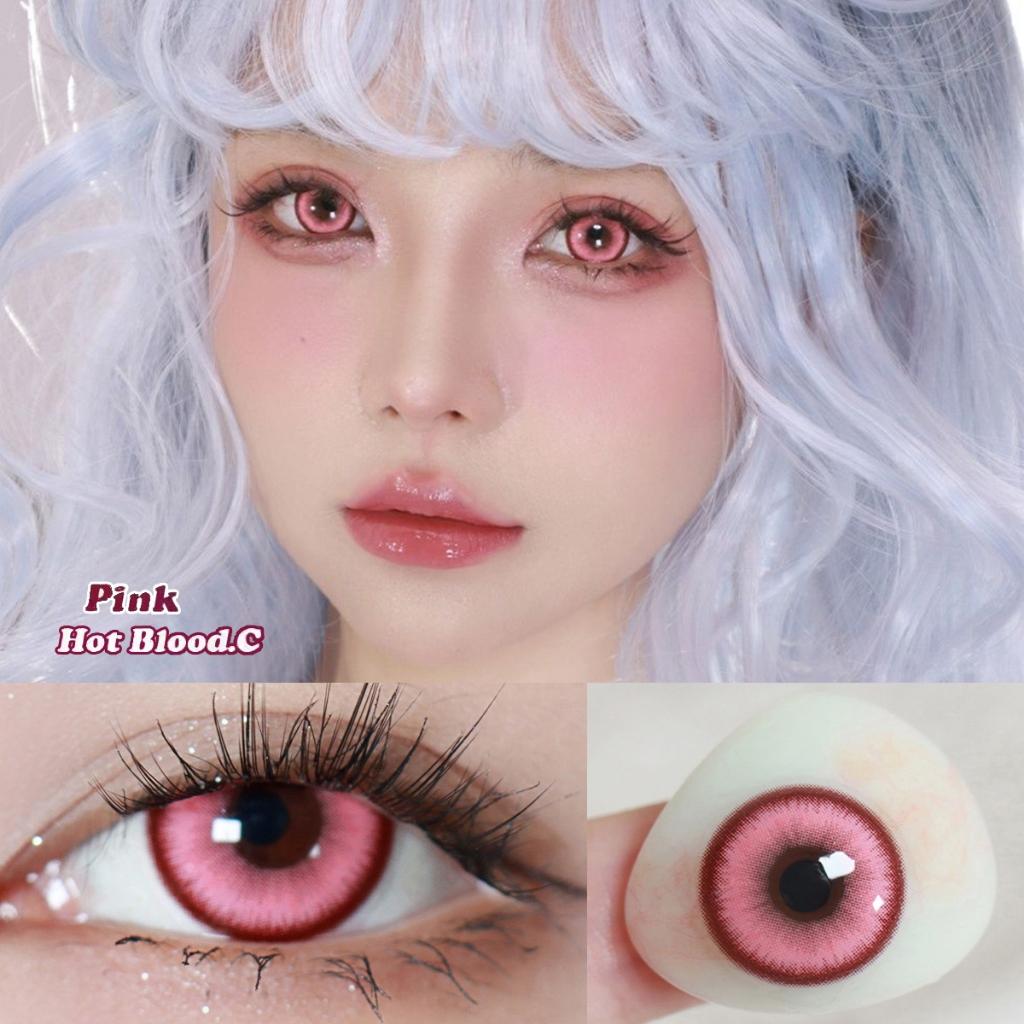 Graded 1pair Anime Cosplay Color Contact Lenses Pink Pupil Softlens Halloween 14.5mm