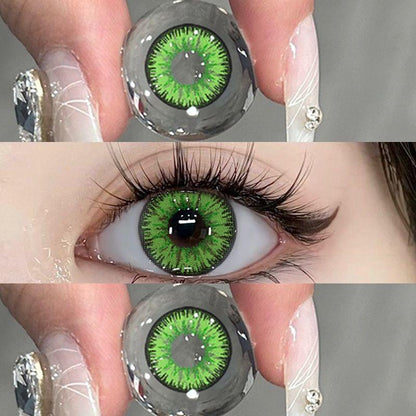 JeweLens Cosplay Lentes de contato coloridas Halloween Anime Softlens Koi Pupil verde