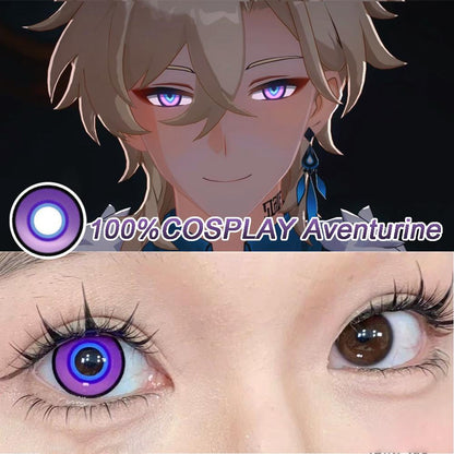 1pair Aventurine Cosplay Colored Contact Lenses Halloween Contacts Honkai Star Rail