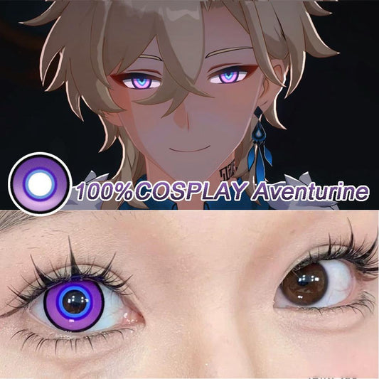 1pair Aventurine Cosplay Colored Contact Lenses Halloween Contacts Honkai Star Rail