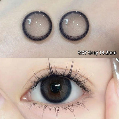 2pcs/1pair Natural Gray Brown Colored Contact Lenses 14.2mm
