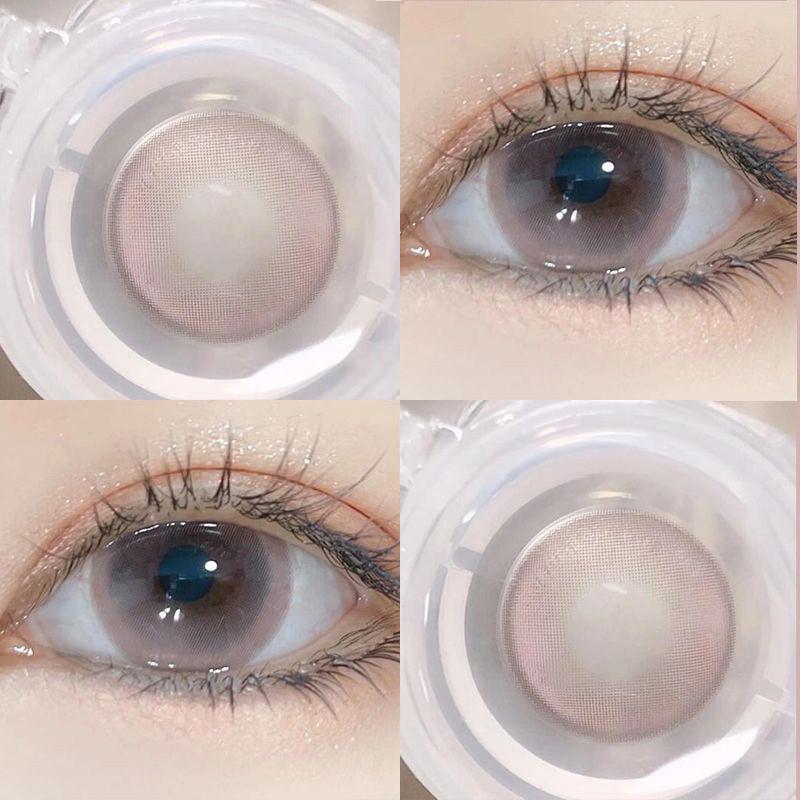 Graded 2pcs/1pair Pink Super Natural Color Contact Lenses 14.4mm Softlens