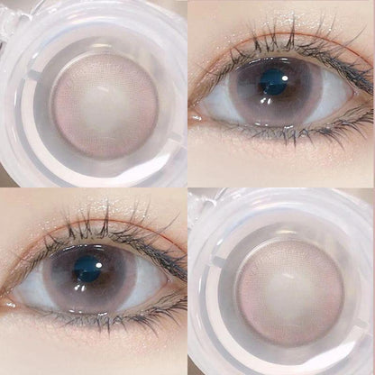 Graded 2pcs/1pair Pink Super Natural Color Contact Lenses 14.4mm Softlens