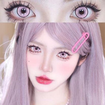 Graded 1pair Anime Cosplay Color Contact Lenses Pink Pupil Softlens Halloween 14.5mm