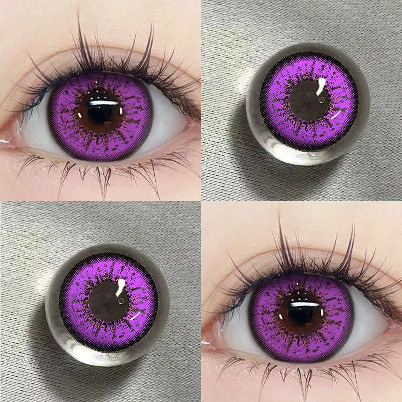 2pcs/1pair Cosplay Colored Contact Lenses Eyemakeup Coloured Anime Purple Pupil