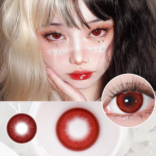 1pair Cosplay Color Contact Lenses Coloured Halloween Softlens Red Vampire Pupil 12months 1pair