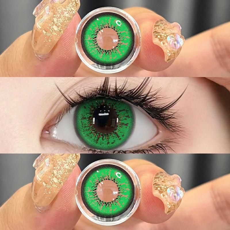 JeweLens Cosplay Lentes de contato coloridas Halloween Anime Softlens Koi Pupil verde