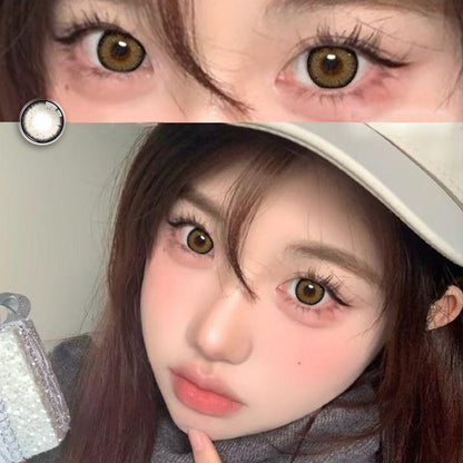 1pair Blush Girl Colored Contact Lenses Cosmetic Softlens 14.4mm