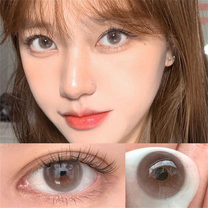 1pair Super Natural Gray Colored Contact Lenses 14.2mm Softlens
