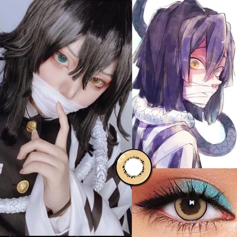 JeweLens Graded 2pcs/1par Cosplay Lentes de contato coloridas Demonslayer Anime Pupil