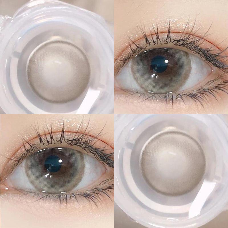 Graded 2pcs/1pair Pink Super Natural Color Contact Lenses 14.4mm Softlens