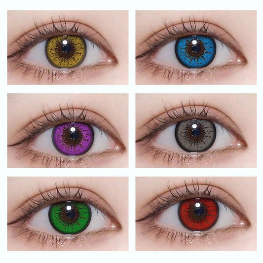 Lentes de contato coloridas Cosplay JeweLens Anime pupila colorida 12 meses 1 par