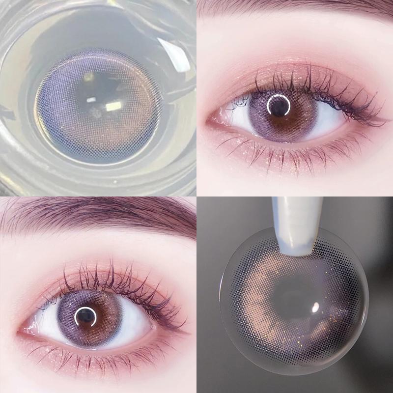 2pcs Colored Contact Lenses Eyemakeup Coloured Violet Pink Galaxy Pupil Dreamcolor