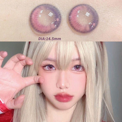 2pcs Colored Contact Lenses Eyemakeup Coloured Violet Pink Galaxy Pupil Dreamcolor