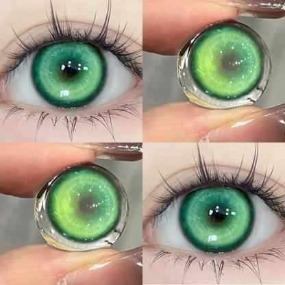 JeweLens Cosplay Lentes de contato coloridas Halloween Anime Softlens Koi Pupil verde