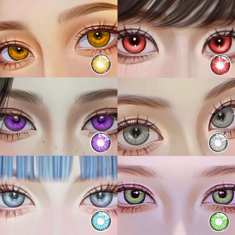 JeweLens Graded 2pcs/1 par Cosplay Lentes de contato coloridas Eyemakeup Colorido Anime Pupil 