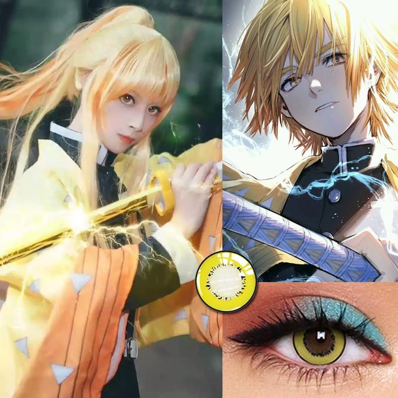 JeweLens Graded 2pcs/1par Cosplay Lentes de contato coloridas Demonslayer Anime Pupil