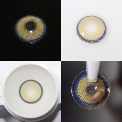 Graded 2pcs/1pair Natural Green Brown Colored Contact Lenses 14mm