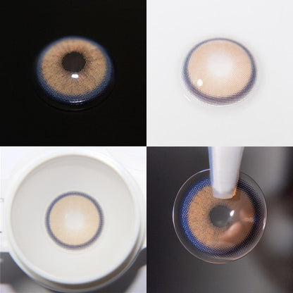 Graded 2pcs/1pair Natural Green Brown Colored Contact Lenses 14mm