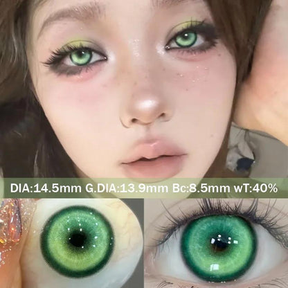 JeweLens Cosplay Lentes de contato coloridas Halloween Anime Softlens Koi Pupil verde