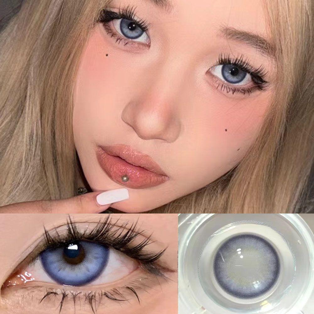 1pair Blue Green Mixblood Color Contact Lenses 14.5mm Softlens