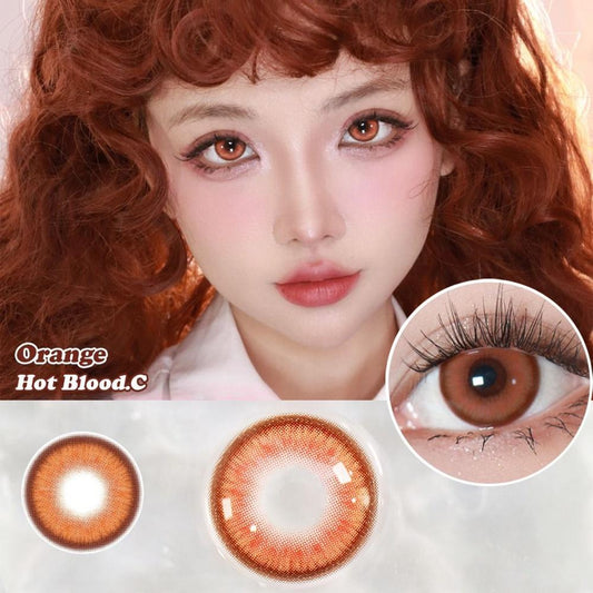 JeweLens 1 par Cosplay Lentes de contato coloridas Anime Softlens Hotblood Orange Pupil 12 meses 1 par 