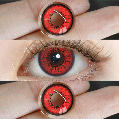 1pair Cosplay Color Contact Lenses Coloured Halloween Softlens Red Vampire Pupil 12months 1pair