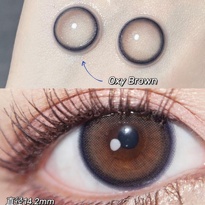 2pcs/1pair Natural Gray Brown Colored Contact Lenses 14.2mm