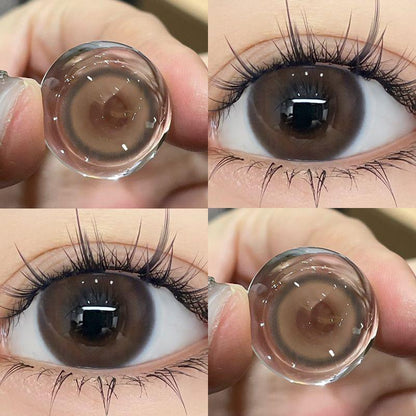 JeweLens Graded 2pcs/1 par Natural Brown Coloridas Lentes de Contato Coloridas Cosméticas Softlens 14mm 
