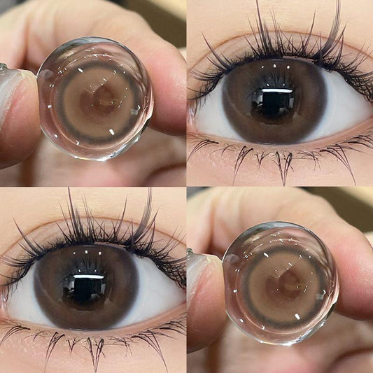 JeweLens Graded 2pcs/1 par Natural Brown Coloridas Lentes de Contato Coloridas Cosméticas Softlens 14mm 