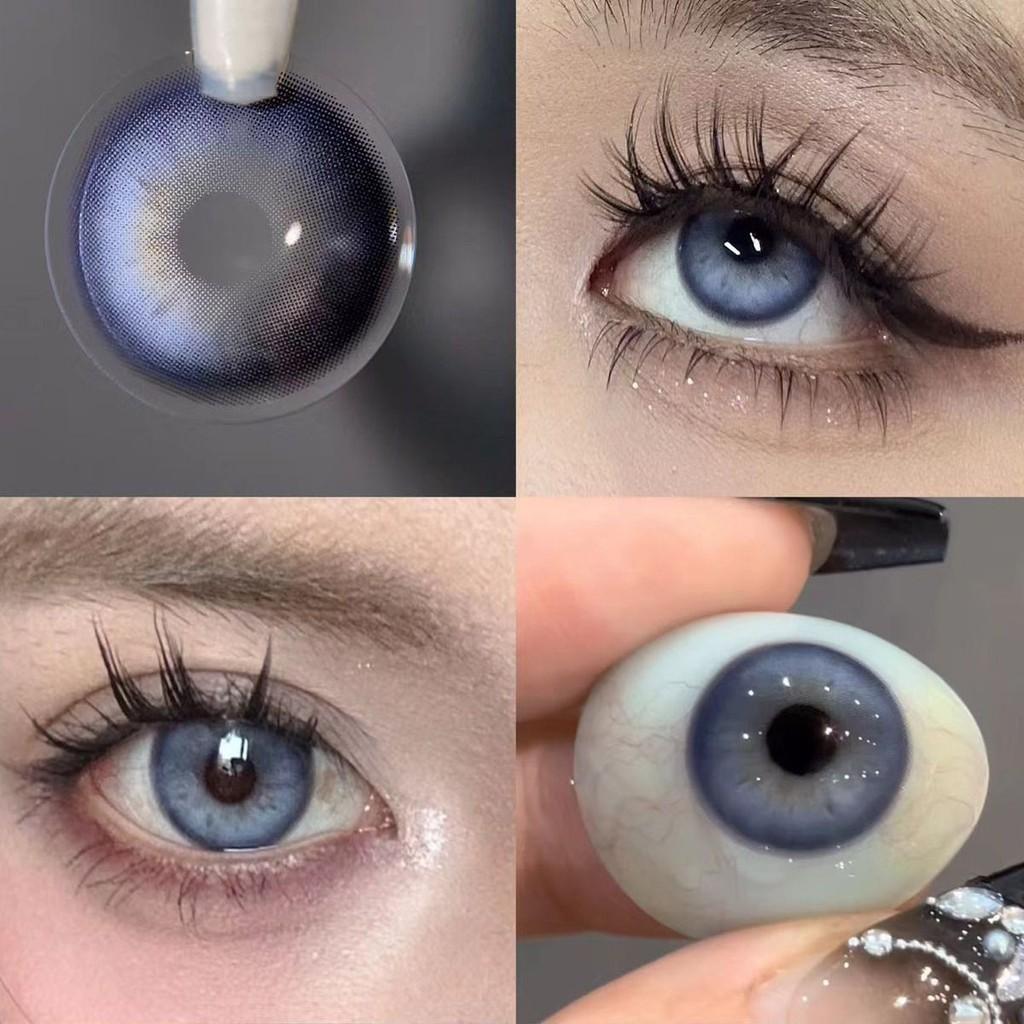 1pair Blue Green Mixblood Color Contact Lenses 14.5mm Softlens