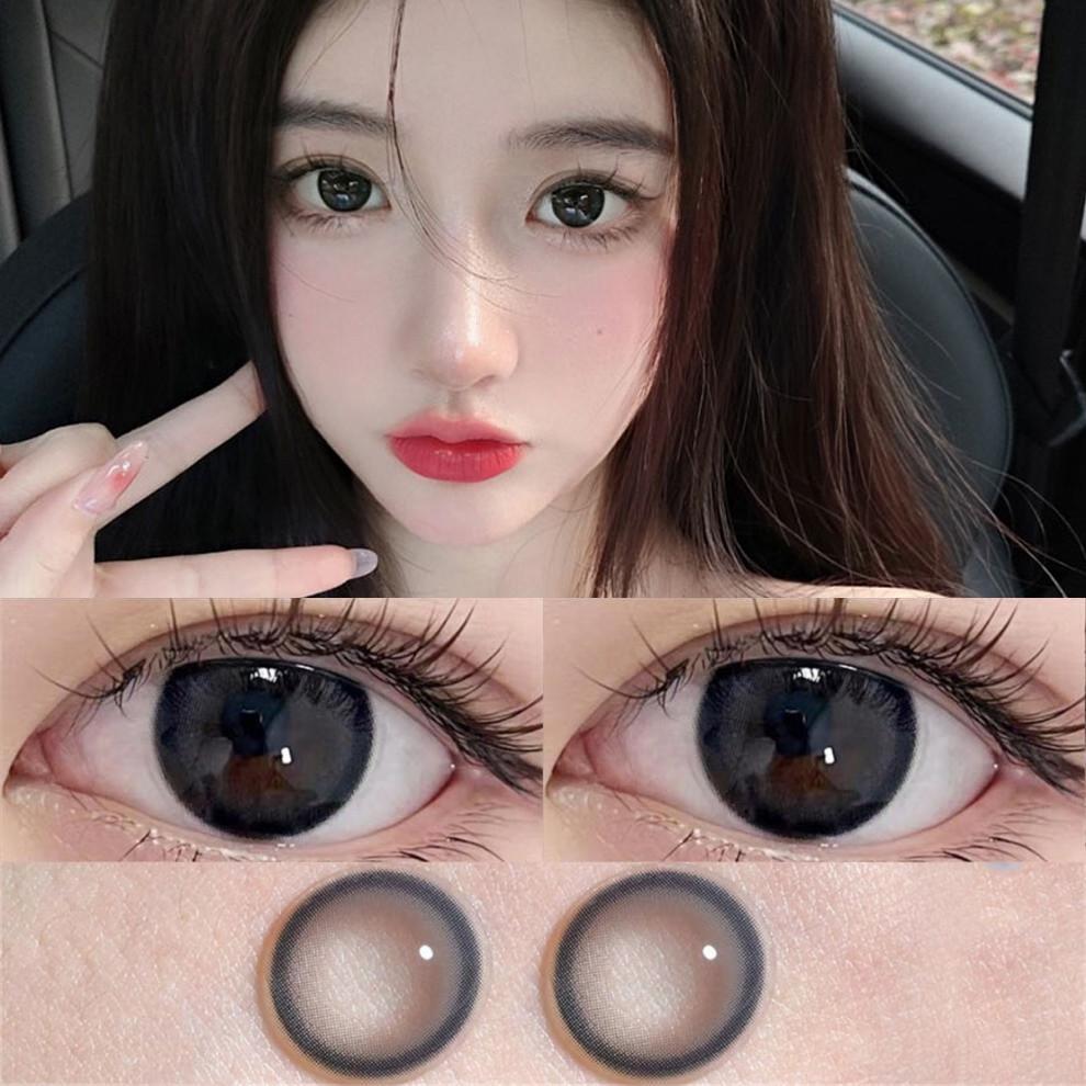 1pair Natural Blue Colored Contact Lenses 14.4mm Softlens 12months