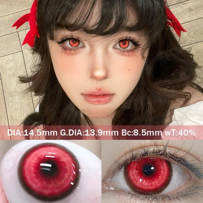1pair Cosplay BLUE LOCK Color Contact Lenses Halloween Scary Lens Softlens 14.5mm