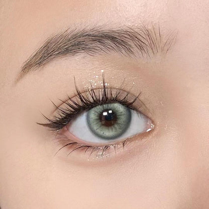 1pair Natural Green Iris Colored Contact Lenses 12months