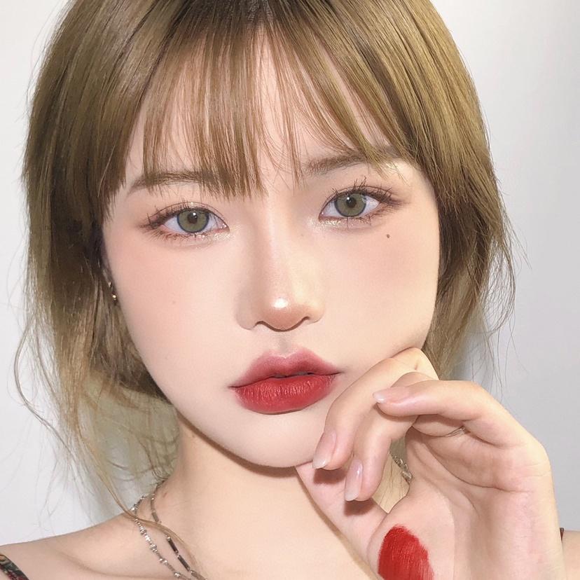 Graded 2pcs/1pair Natural Green Brown Colored Contact Lenses 14mm
